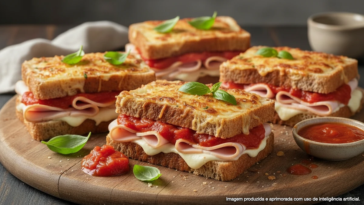 Sanduíche de Forno com Peito de Peru Defumado e Molho de Tomates Frescos