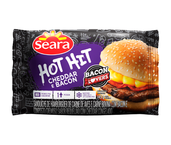 Hot Hit Cheddar e Bacon Seara 145g