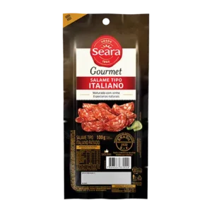 Salame Tipo Italiano Fatiado Gourmet Congelado Ensacolado 100g