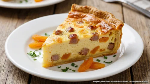 Quiche de Linguiça de Pernil e Damasco