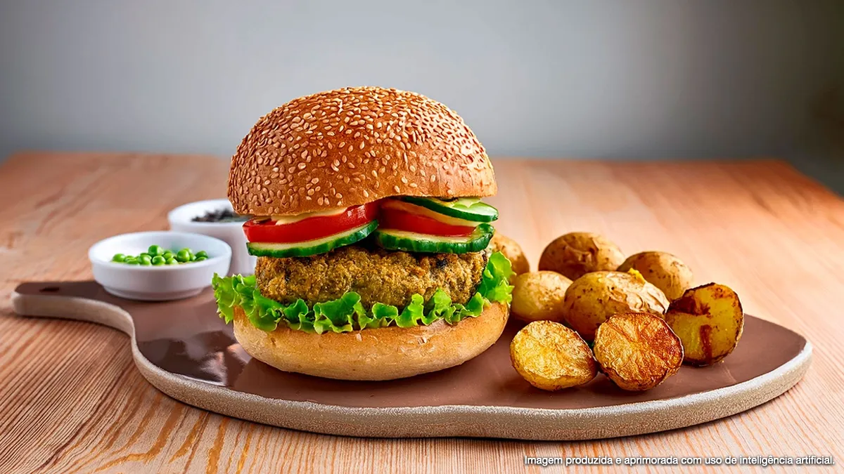 Hambúrguer Vegano de Ervilhas