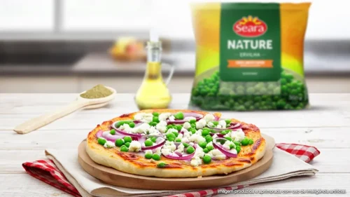 Pizza de Ervilhas e Queijo de Cabra