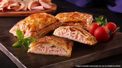 Folhado de Peito de Peru e Queijo Minas