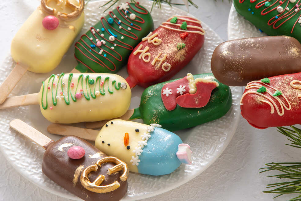 Sobremesas de natal, cheesecake e sorvete