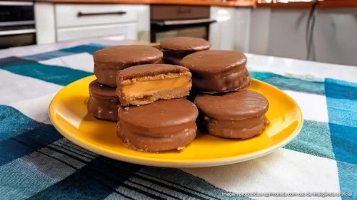Alfajores argentinos com recheio de doce de leite