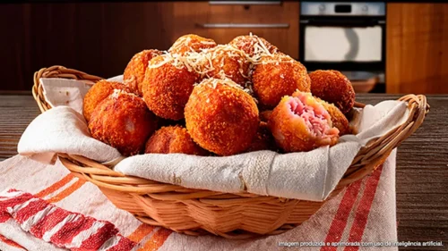 Bolinho de mortadela Marbinha com queijo parmesão