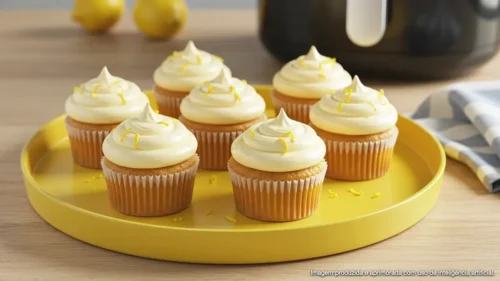 Cupcake de limão siciliano na airfryer