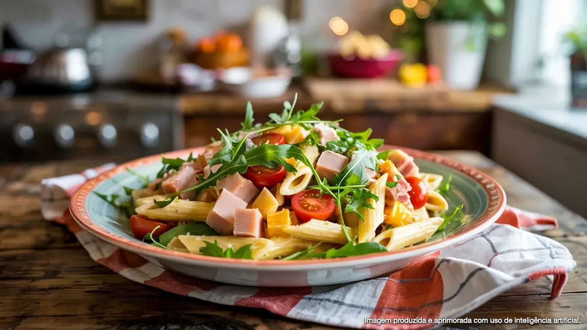 Salada refrescante de peito de peru