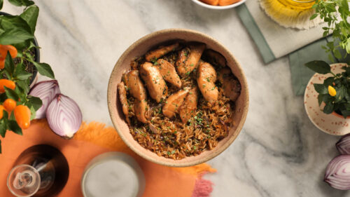 Peito de Frango no Arroz Frito
