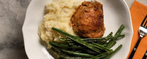 Sobrecoxa de Frango Assada com Laranja e Lavanda