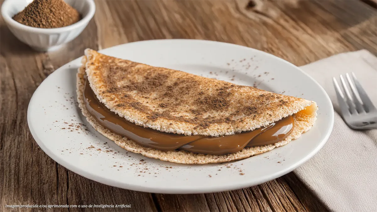 Tapioca de café com doce de leite