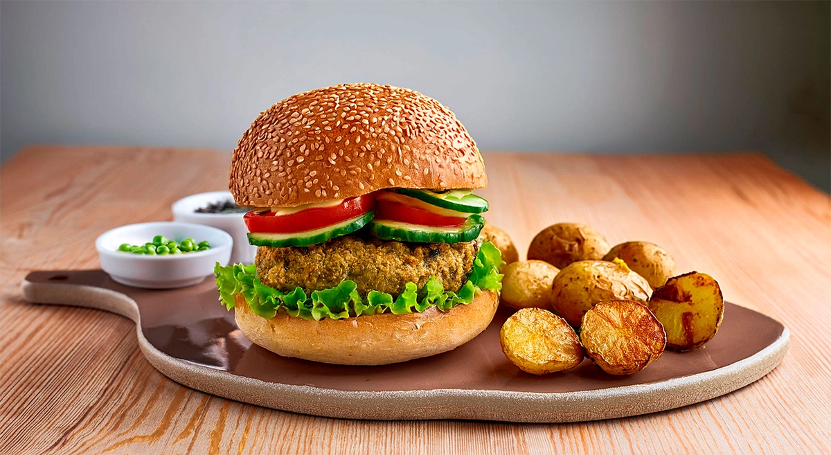 Hambúrguer Vegano de Ervilhas