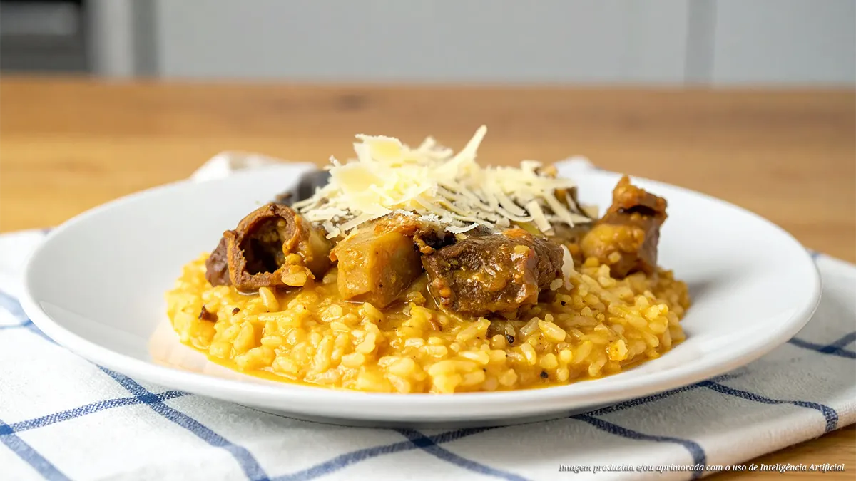 Risoto de mocotó com parmesão