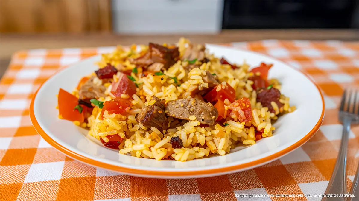 Patinho com Arroz Carreteiro