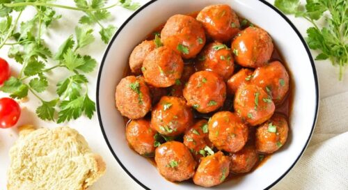 Almôndega Assada com Chutney de Manga