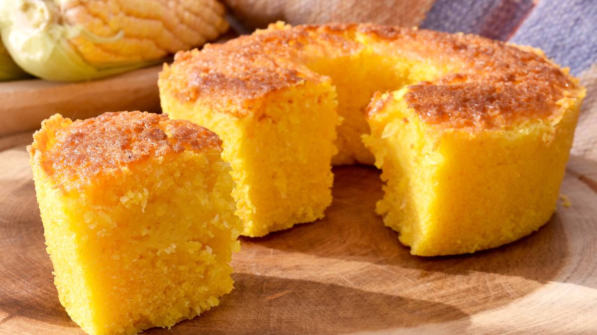 Bolo de milho com flocão