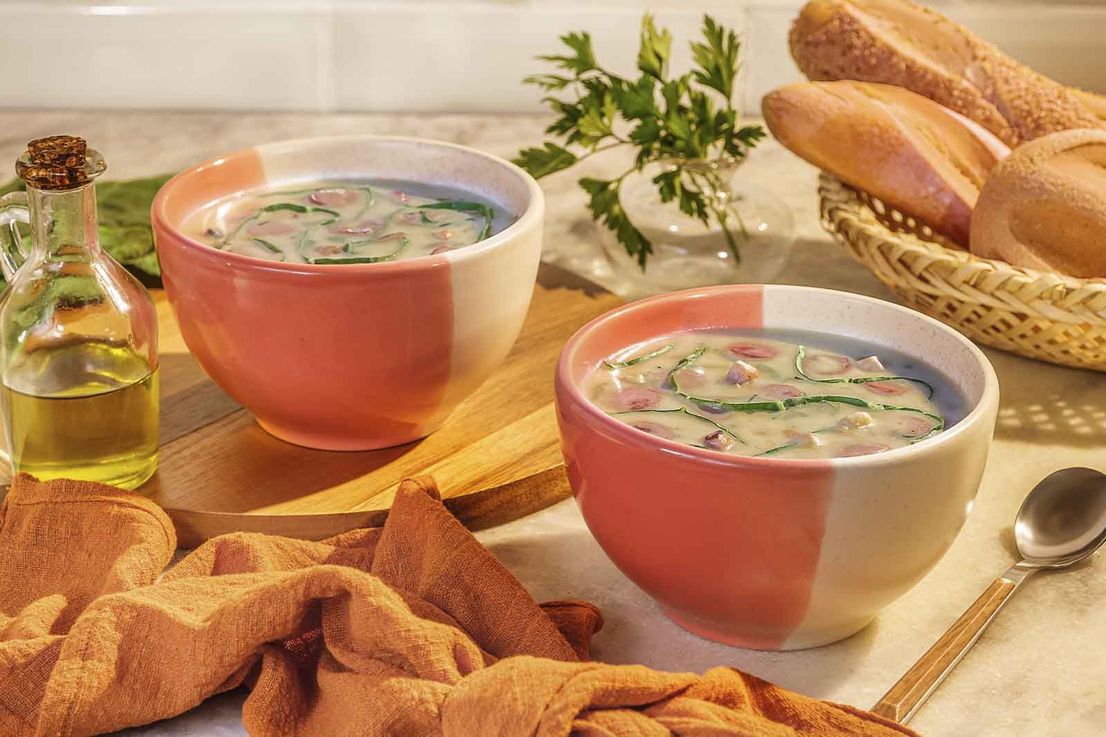 Caldo verde com linguiça