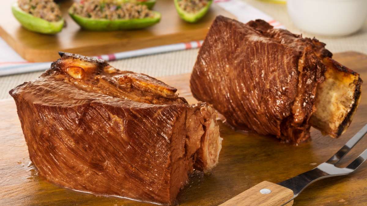 Churrasco de Costela com Abobrinhas Recheadas