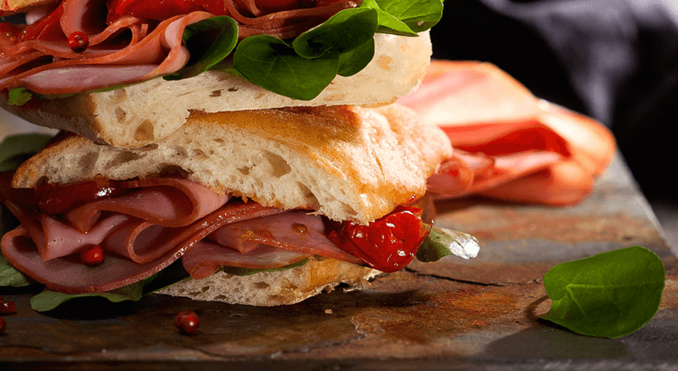 Ciabatta com Lombo Canadense e Agrião