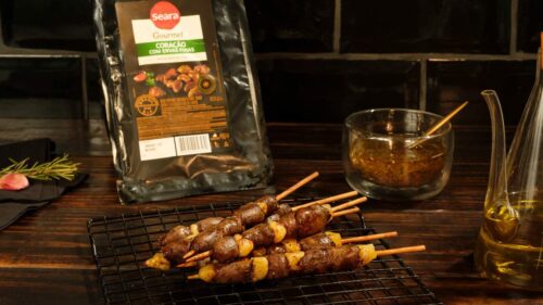 Coração de Frango Recheado com Queijo Coalho