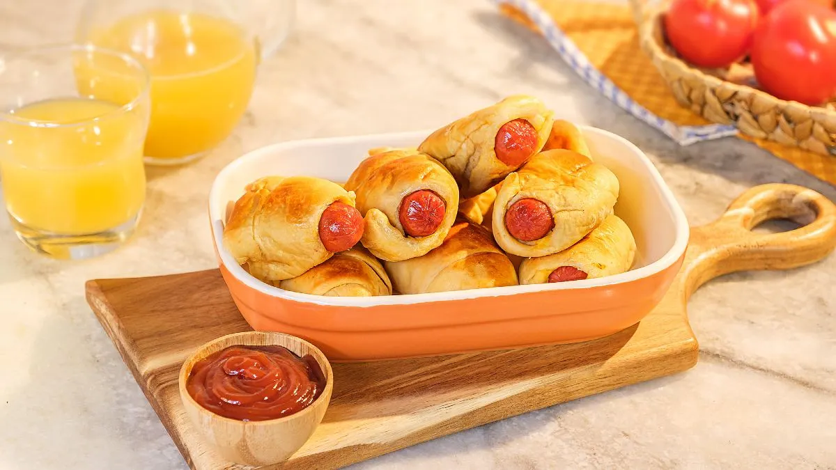 Enroladinho de salsicha na airfryer: lanche fácil e suculento