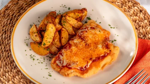 Filé de linguado à parmegiana