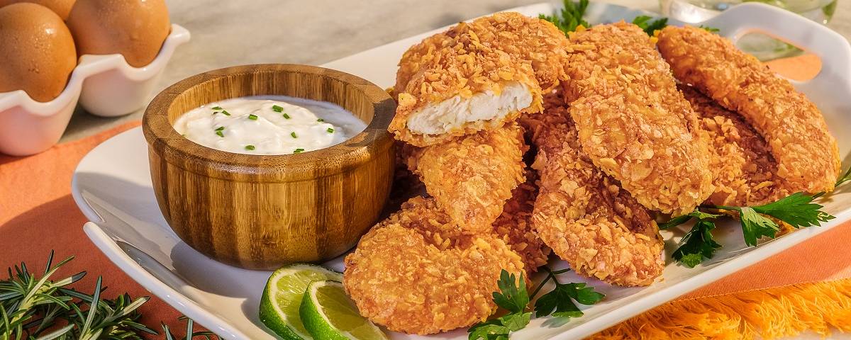 Filé de frango empanado
