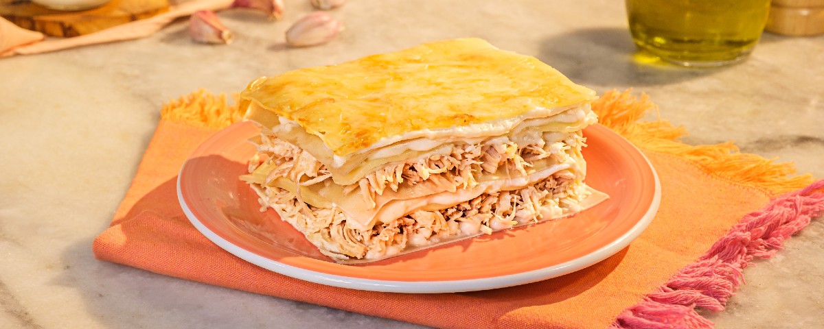 Lasanha de frango com molho branco