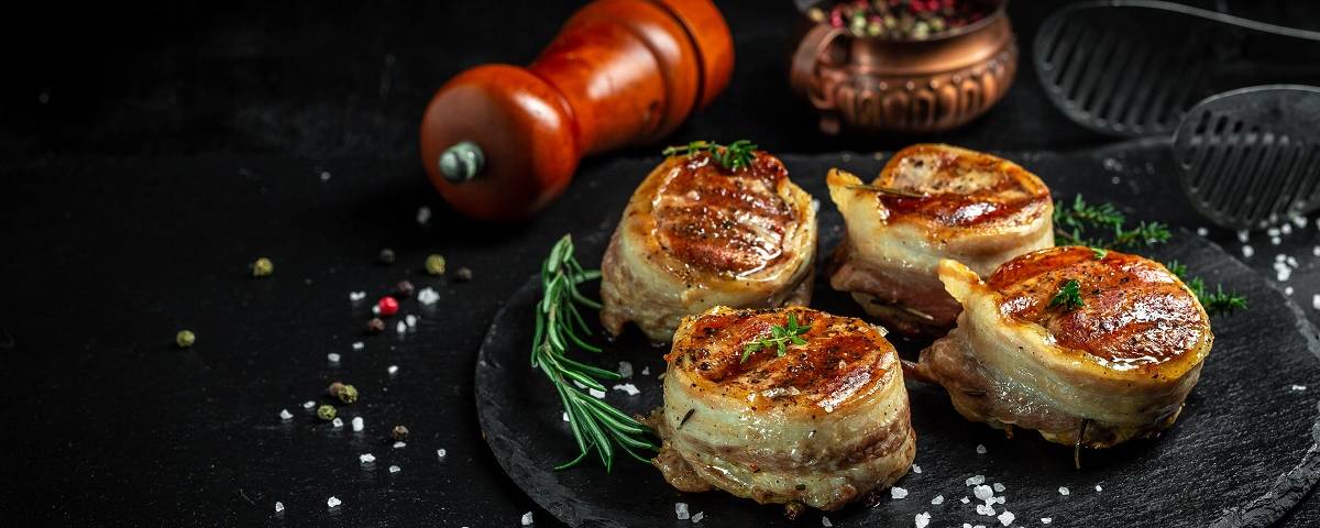 Medalhão de frango com bacon