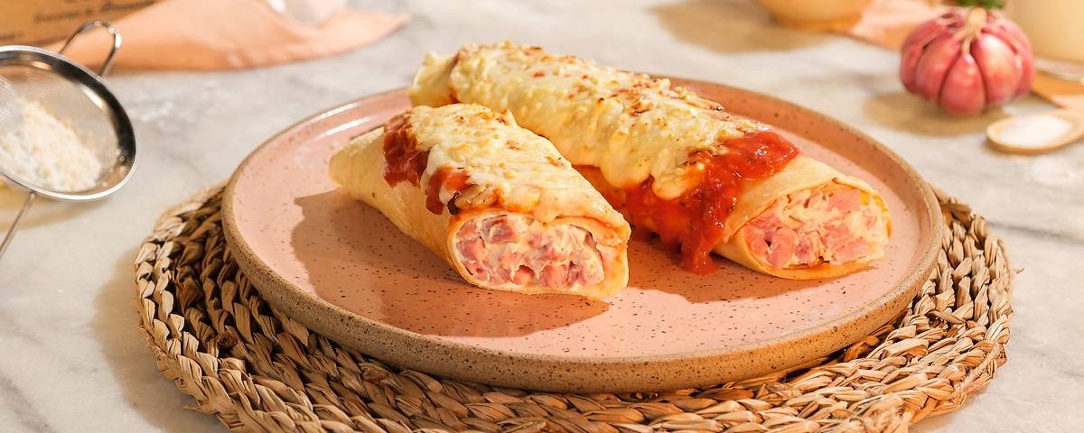 Panqueca de presunto e queijo