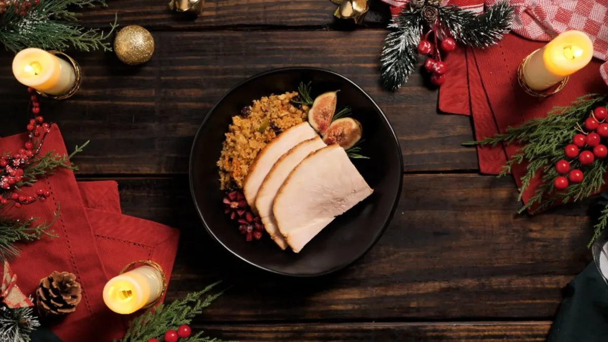 Pernil de natal com farofa natalina