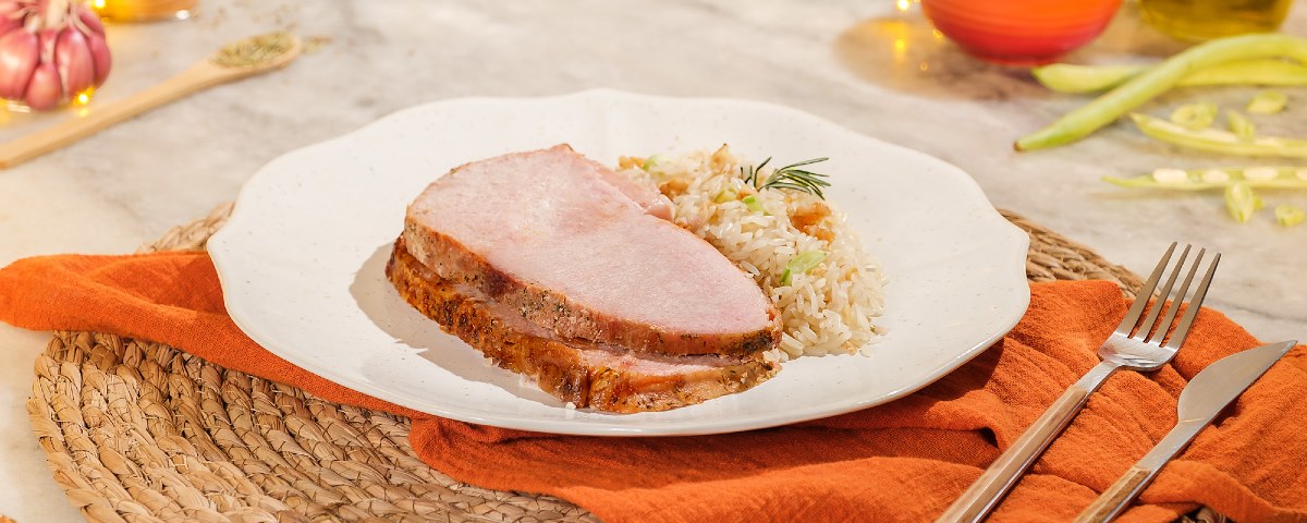 Pernil na panela de pressão