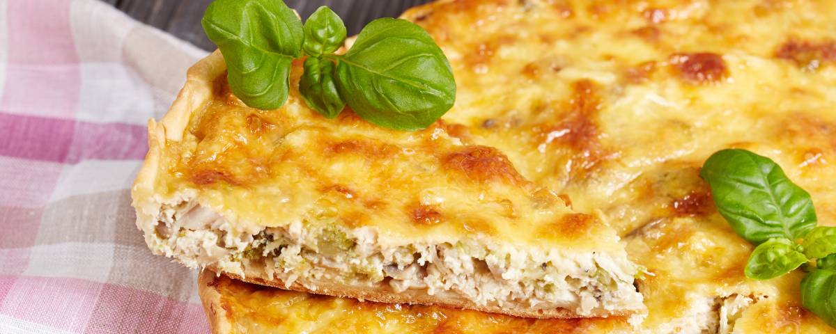 Quiche de frango com requeijão