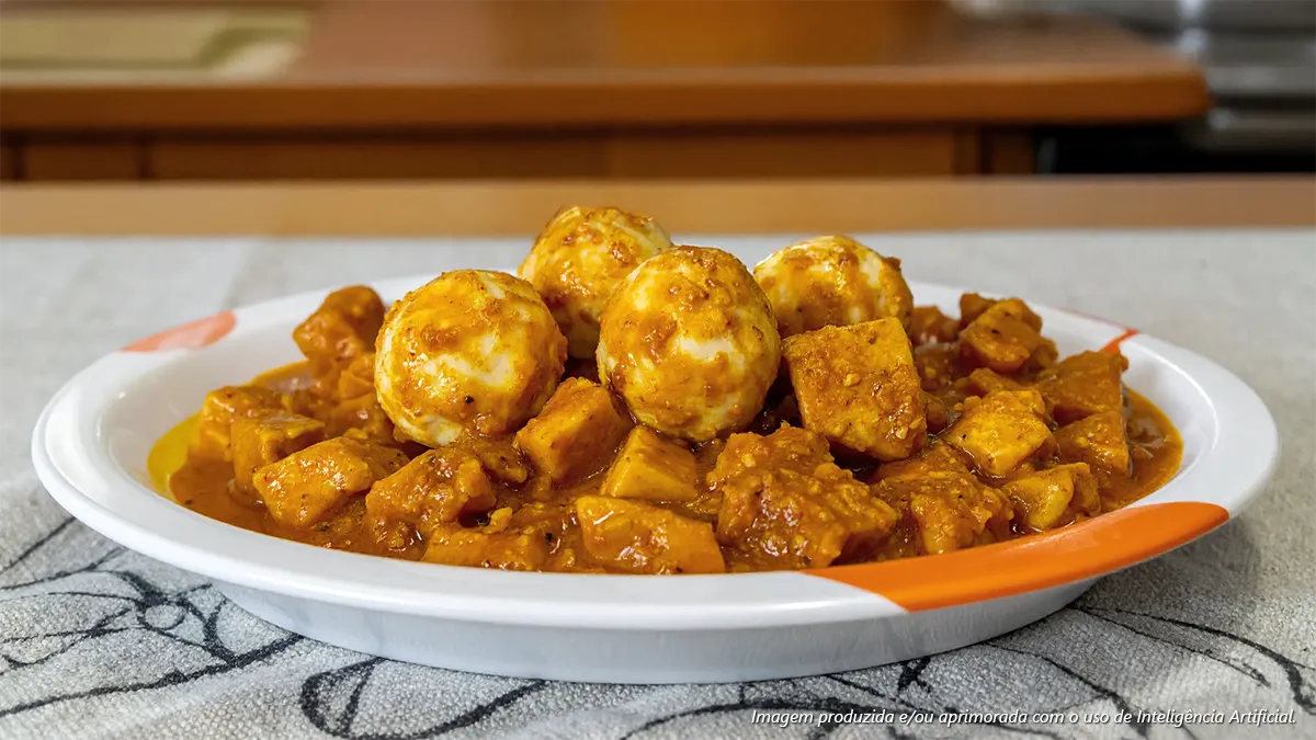 Ensopado de Frango com Bolinho de Queijo