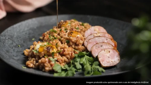 Linguiça de Pernil com Arroz Assado