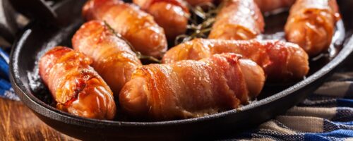 Enroladinho de Salsicha com Bacon