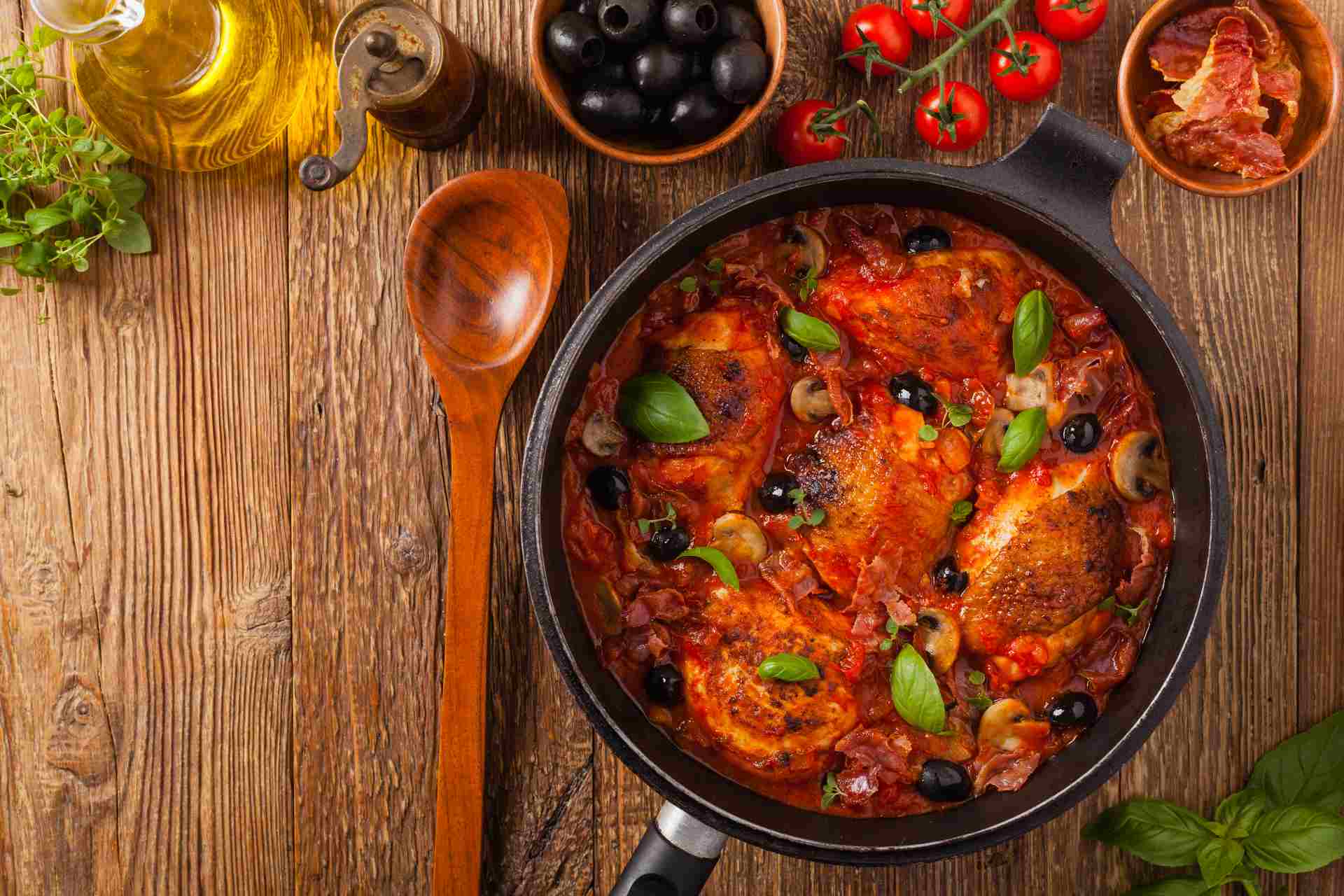 Pollo alla marengo (Frango à marengo)