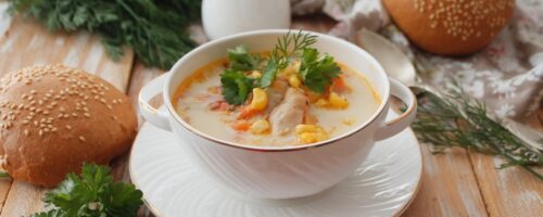 Sopa Cremosa de Frango e Milho