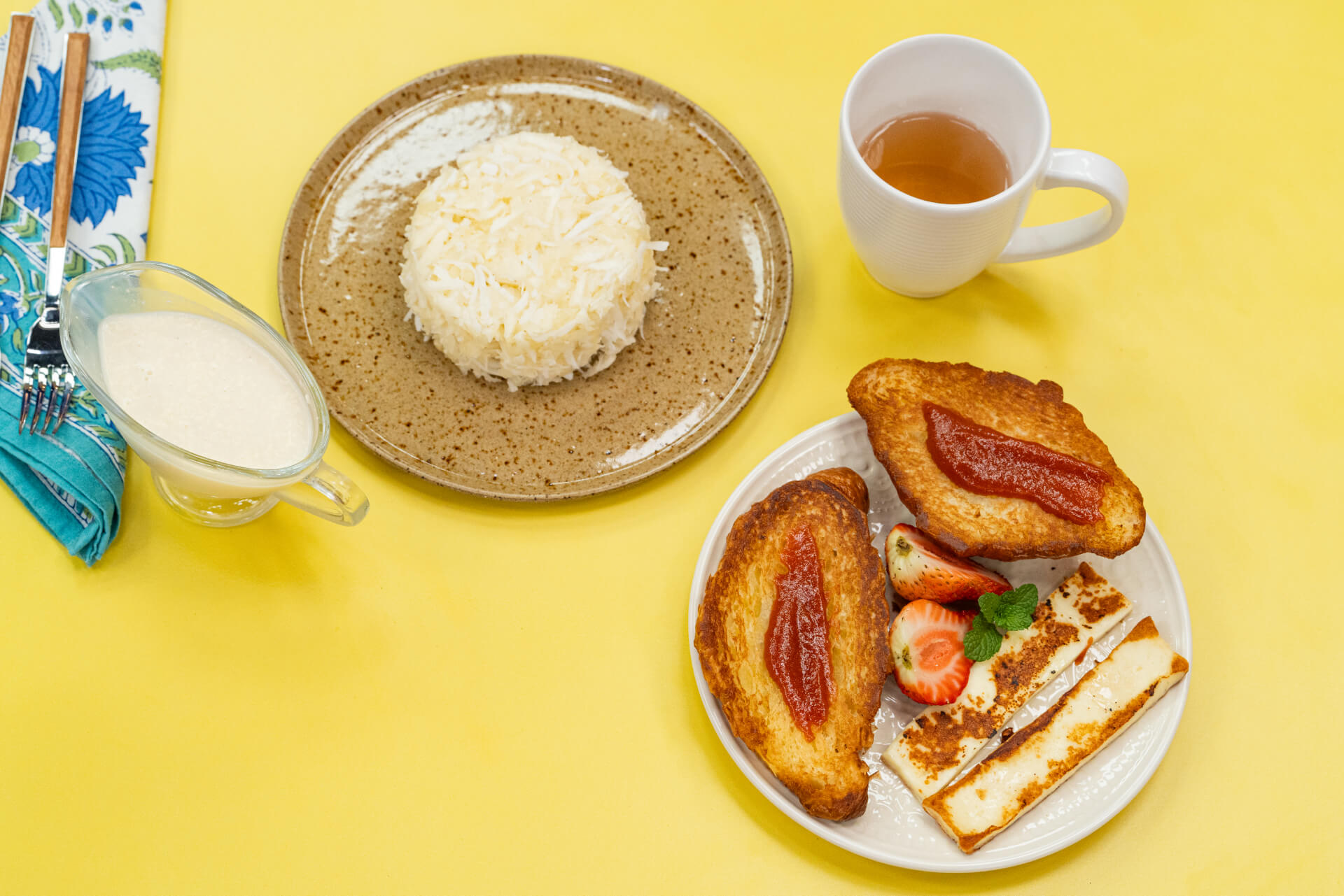 Cuscuz de macaxeira com coco fresco