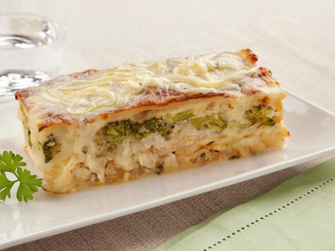 Lasanha de Frango e Brócolis