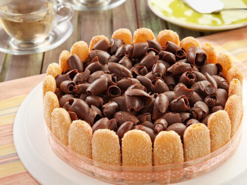 Charlote de Mousse de Chocolate e Café