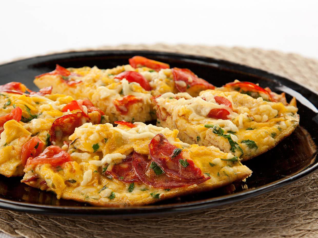 Frittata de Pepperoni e Queijo