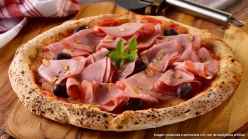 PIZZA DE MORTADELA DE PISTACHE