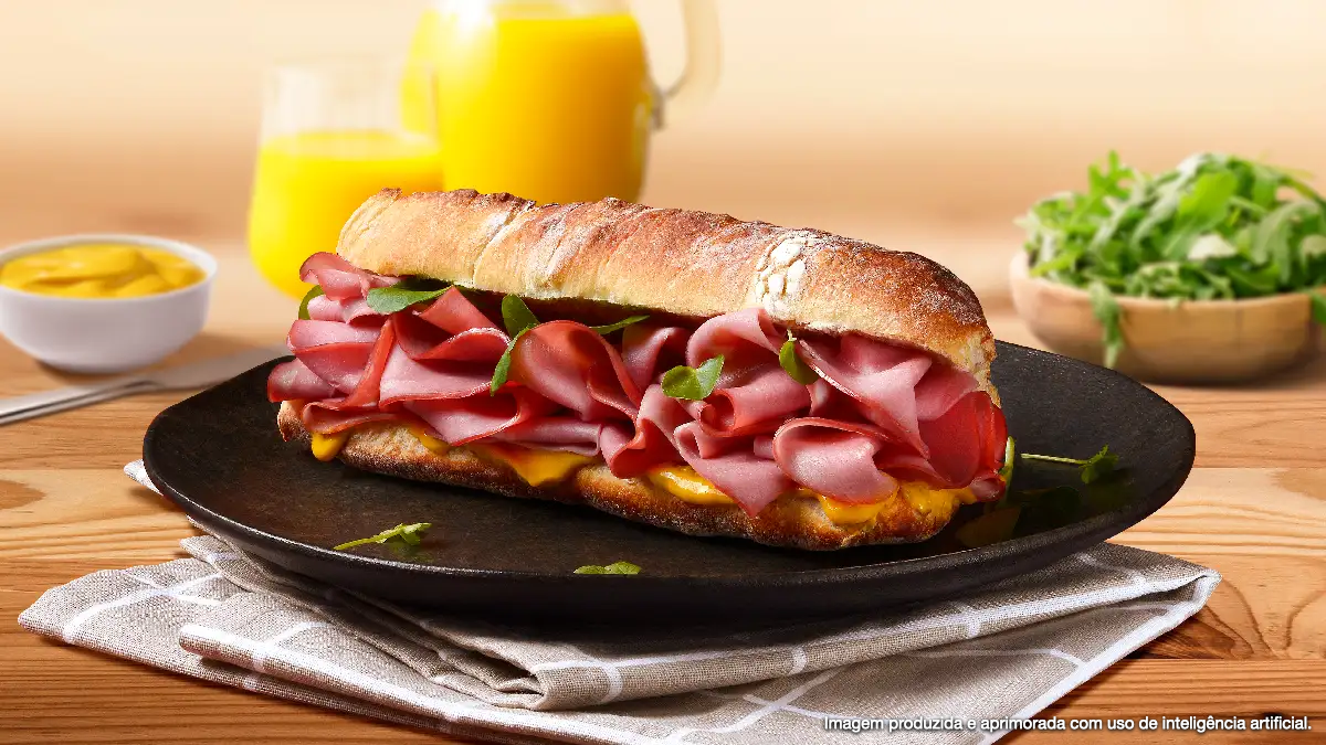 SANDUÍCHE DE MORTADELA NA CIABATTA