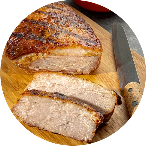 Picanha Suína Grelhada com Batatas na Brasa