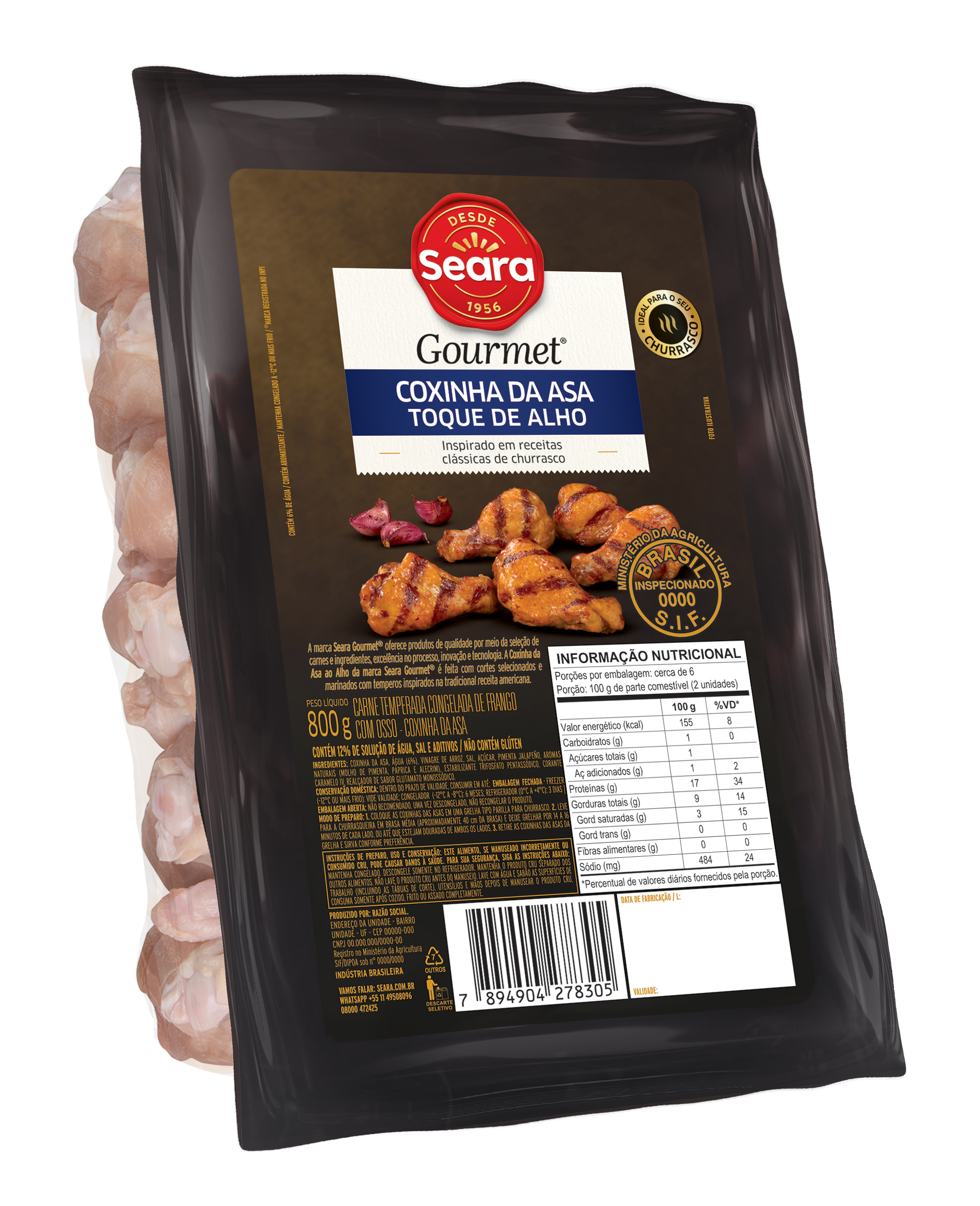 Coxinha da Asa Toque de Alho Seara Gourmet 800g
